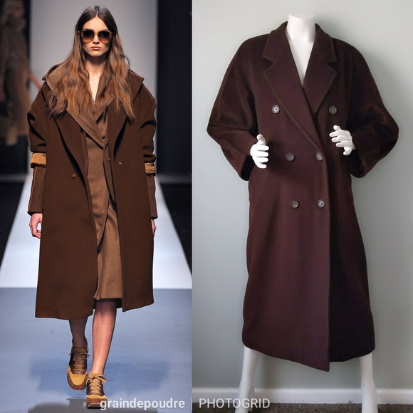 MaxMara Jackets & Blazers - ⛔ SOLD ⛔ Vtg Chocolate Brown MaxMara Icon Wool Maxi Coat 8
